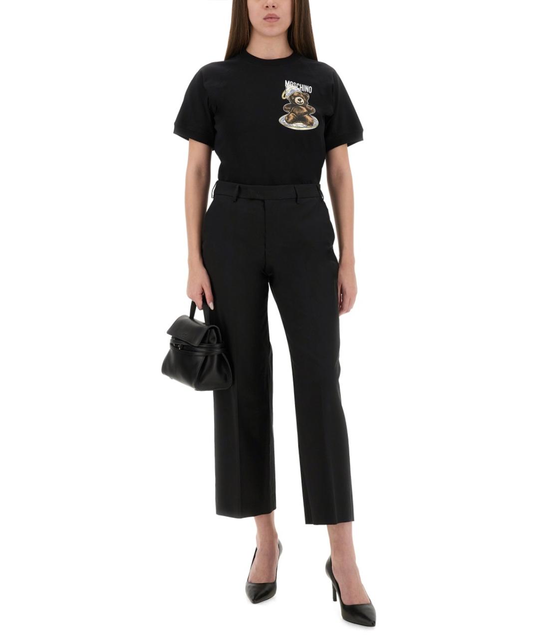 MOSCHINO Черная хлопковая футболка, фото 2