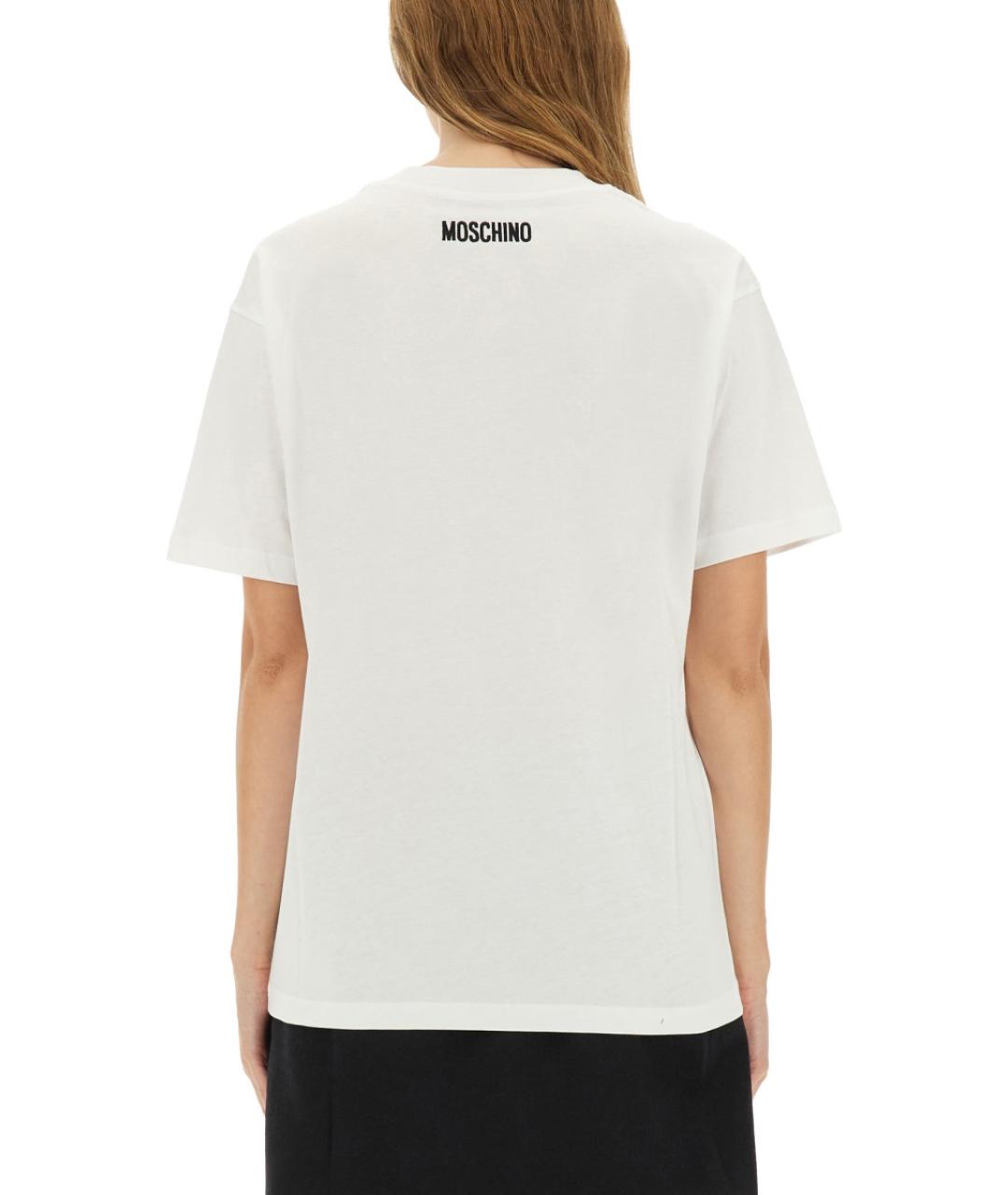 MOSCHINO Белая хлопковая футболка, фото 3