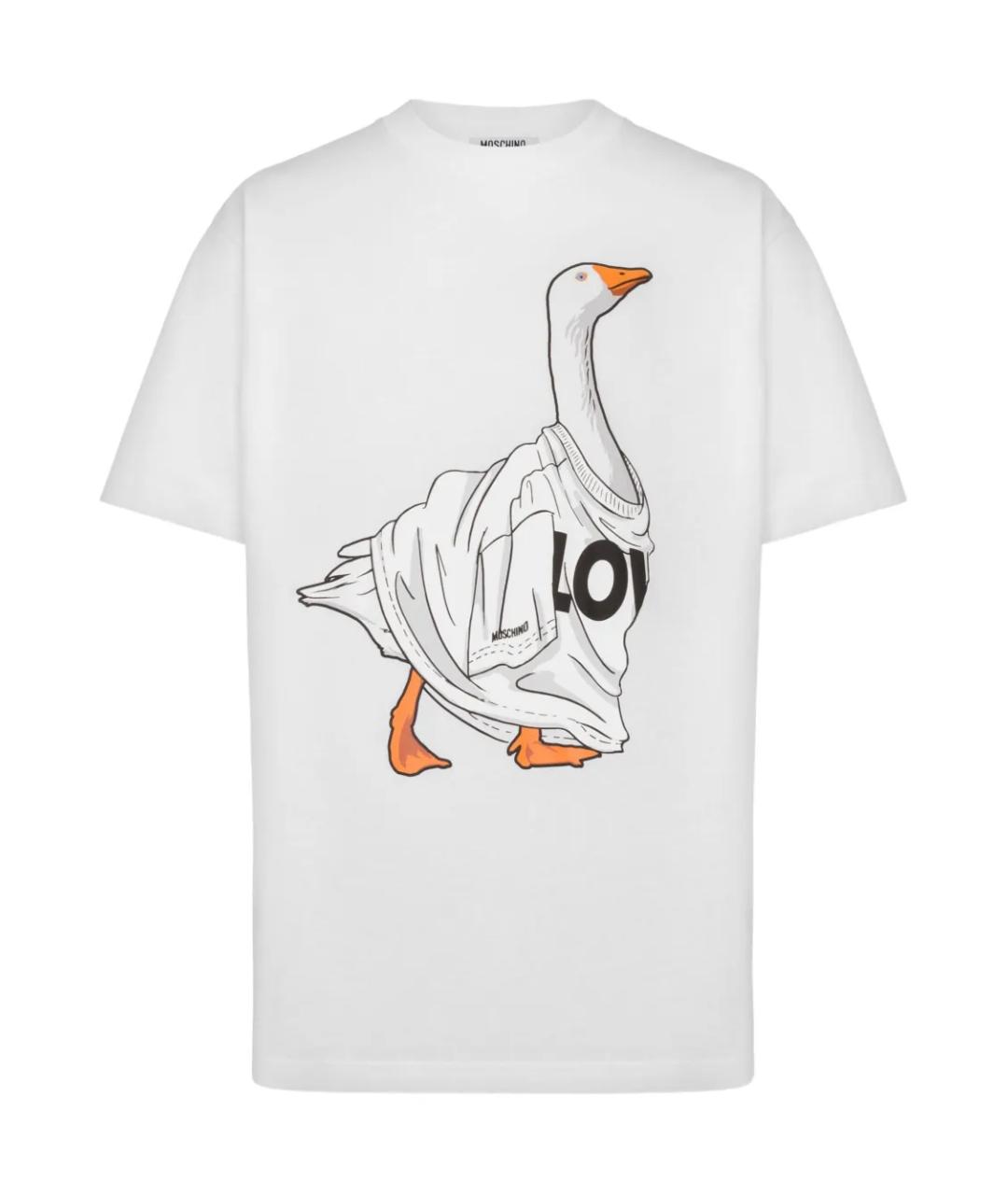 MOSCHINO Белая хлопковая футболка, фото 1