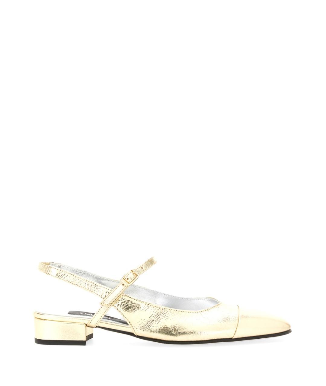 CAREL Золотые лодочки на низком каблуке, фото 1