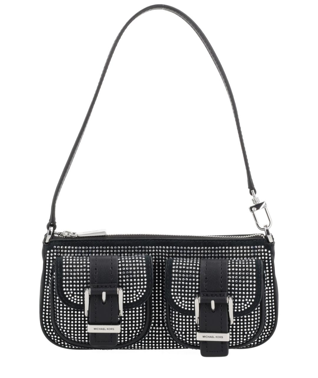 MICHAEL KORS Черная кожаная сумка через плечо, фото 1