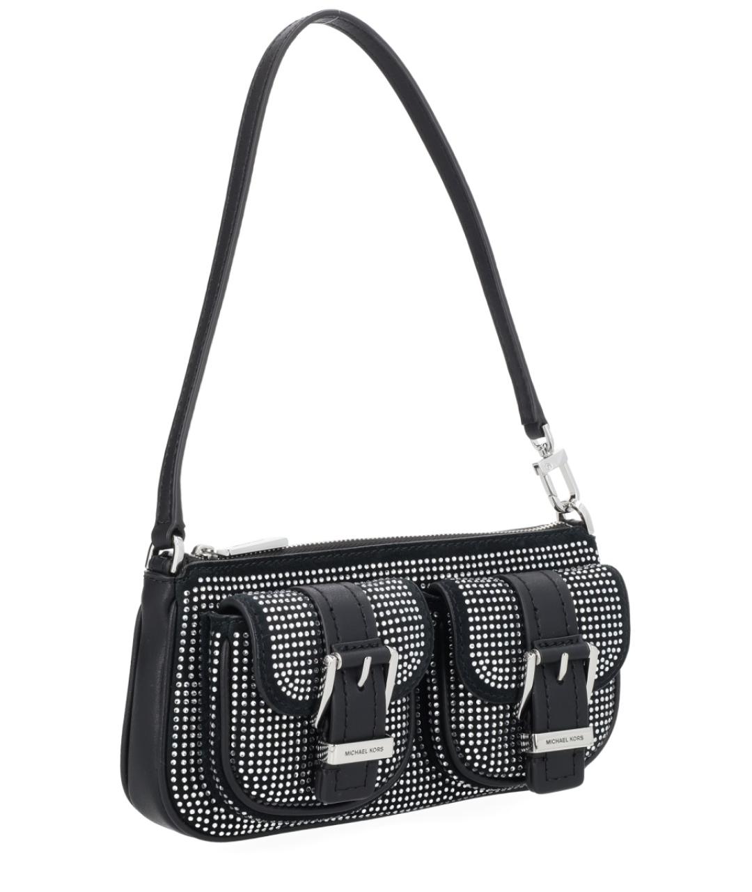 MICHAEL KORS Черная кожаная сумка через плечо, фото 2