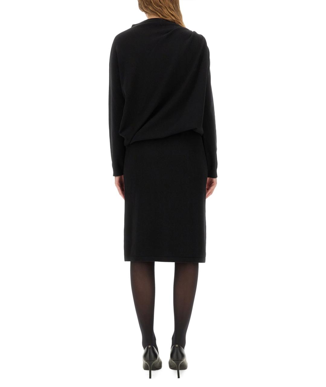 FABIANA FILIPPI Черное шерстяное повседневное платье, фото 4