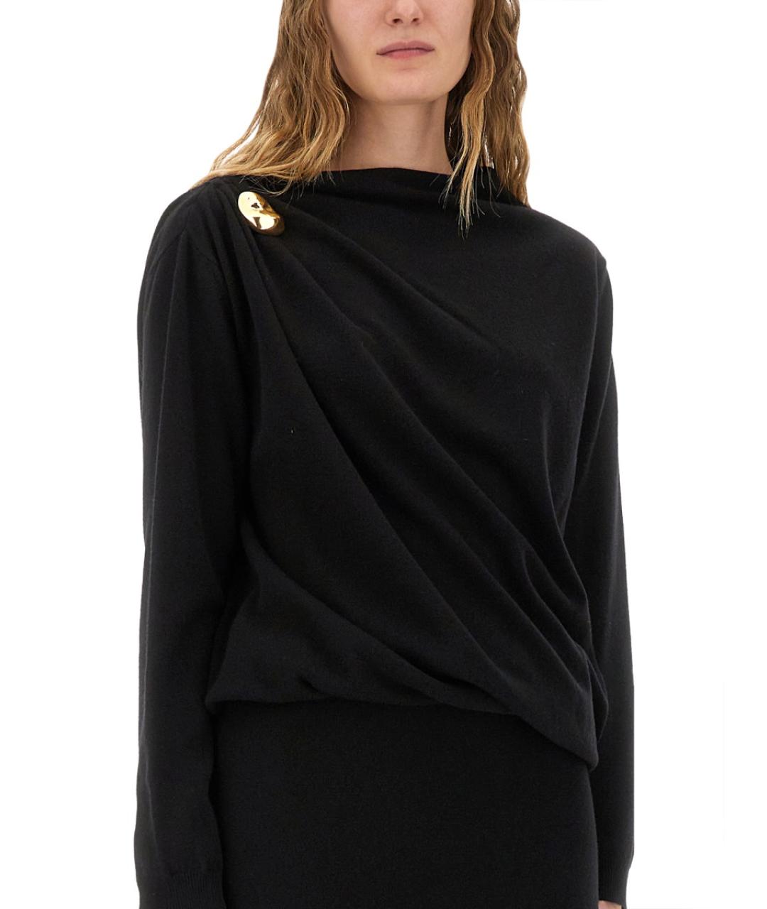 FABIANA FILIPPI Черное шерстяное повседневное платье, фото 5