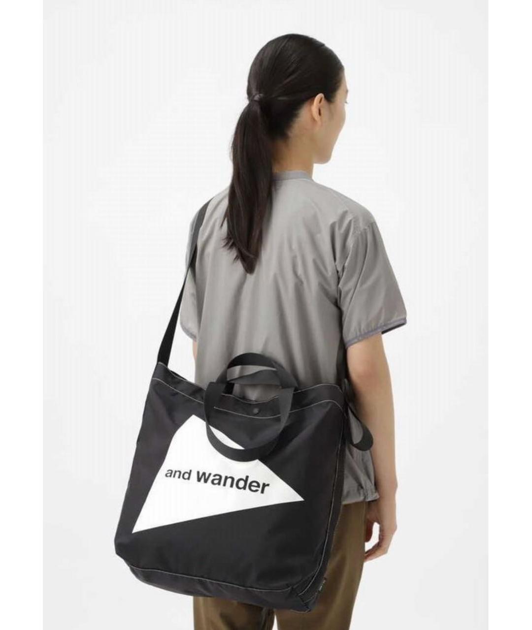 AND WANDER Черная сумка тоут, фото 7