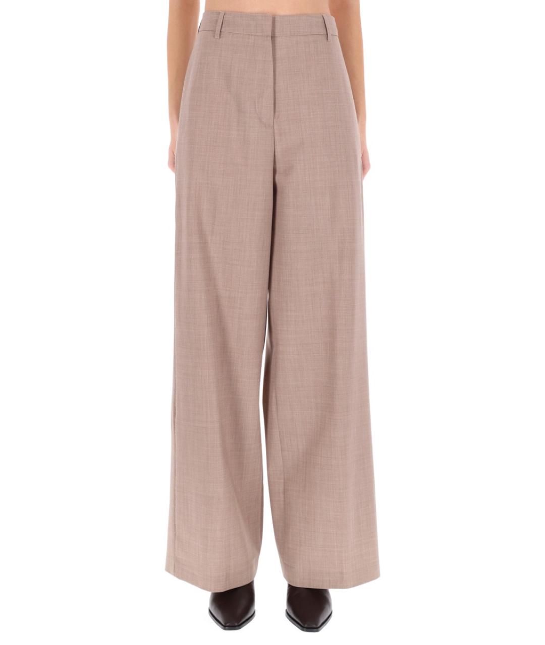 FABIANA FILIPPI Бежевые шерстяные прямые брюки, фото 5