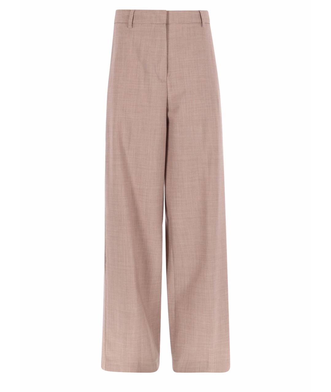 FABIANA FILIPPI Бежевые шерстяные прямые брюки, фото 1