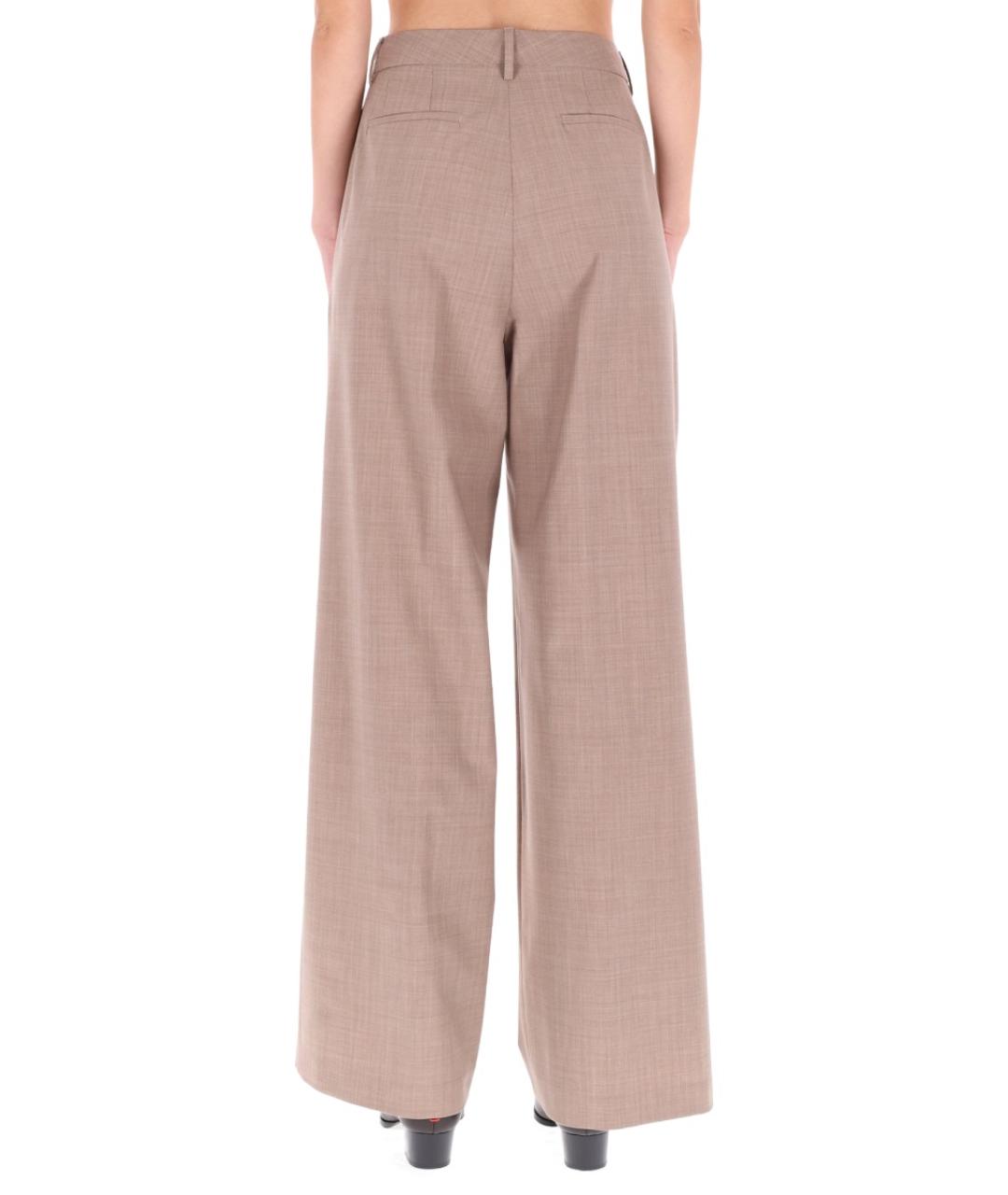 FABIANA FILIPPI Бежевые шерстяные прямые брюки, фото 4