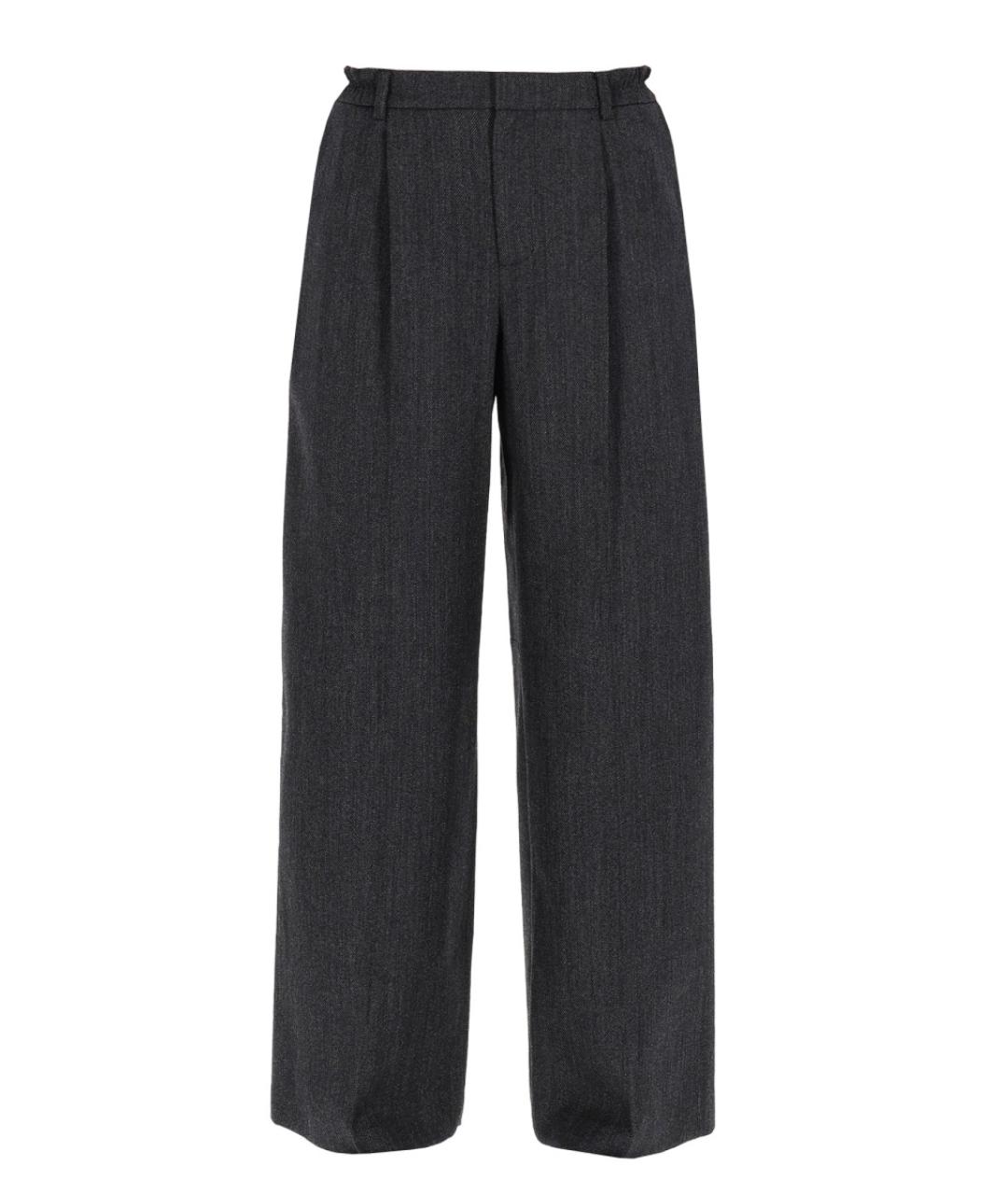 ALEXANDER WANG Антрацитовые шерстяные прямые брюки, фото 1