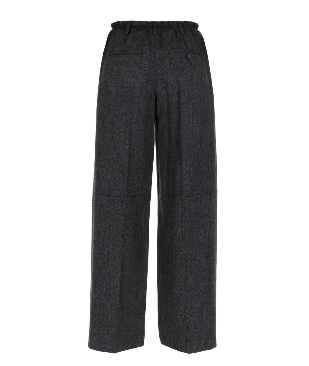 ALEXANDER WANG Антрацитовые шерстяные прямые брюки, фото 6