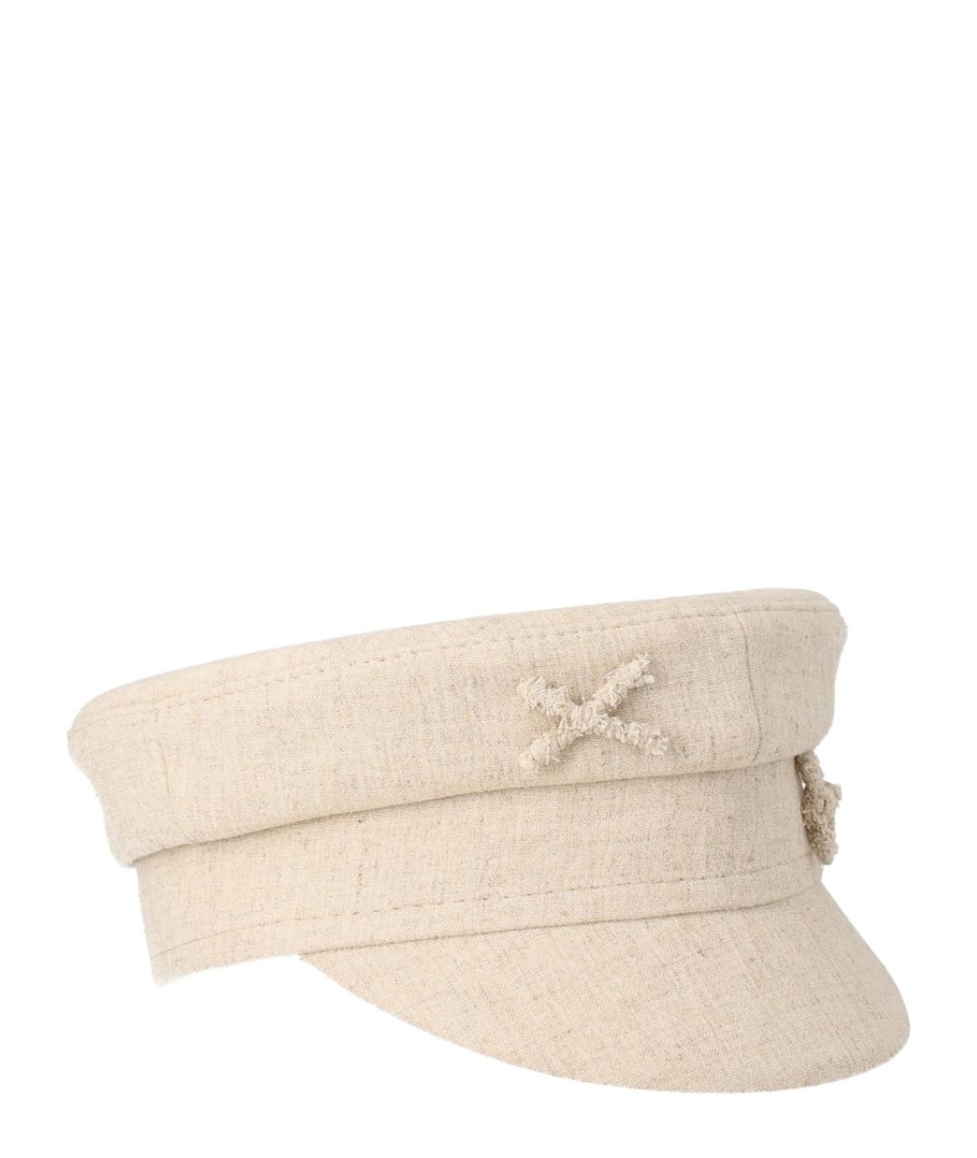 RUSLAN BAGINSKIY Бежевая льняная кепка, фото 3