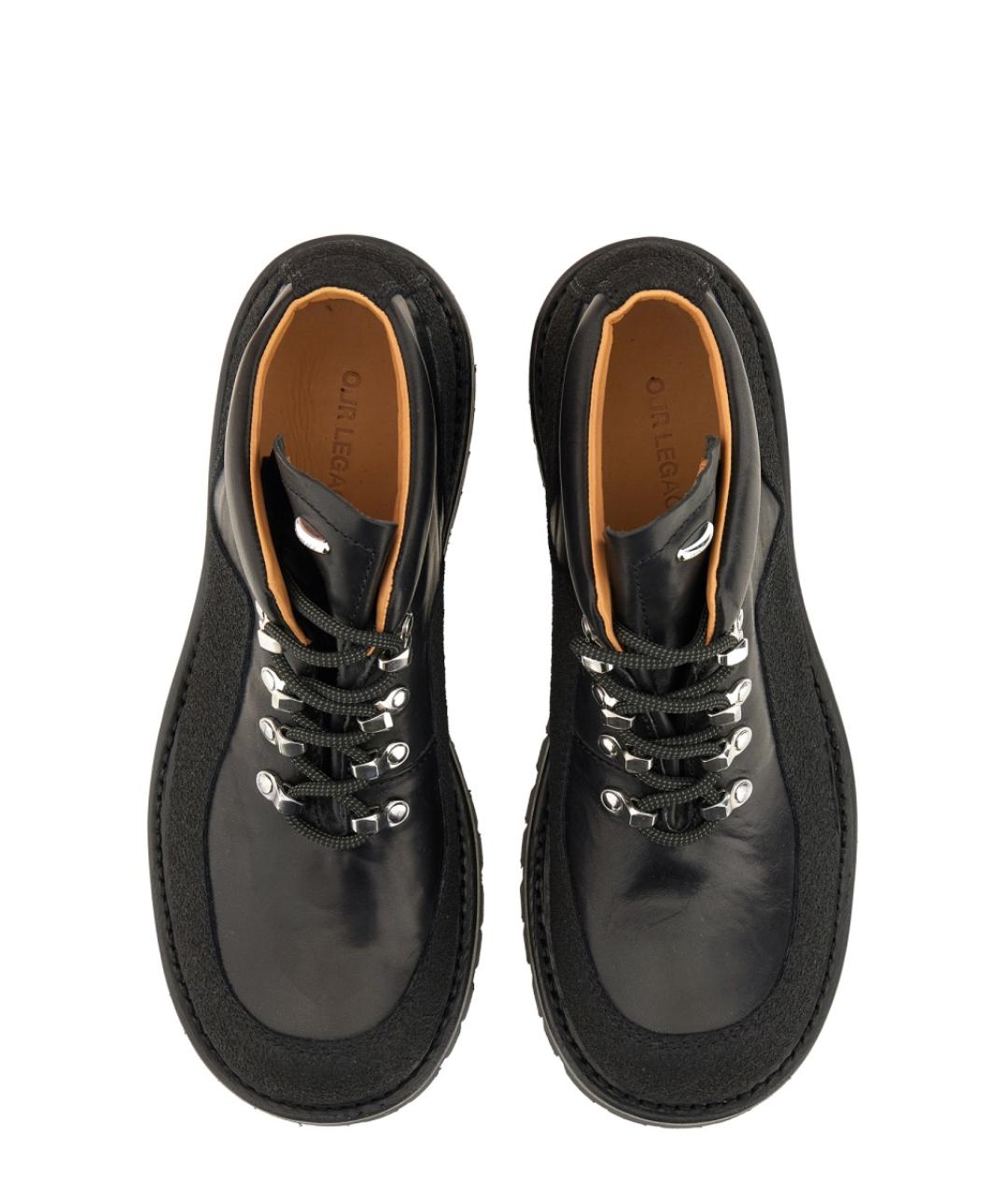 OUR LEGACY Черные кожаные низкие ботинки, фото 5