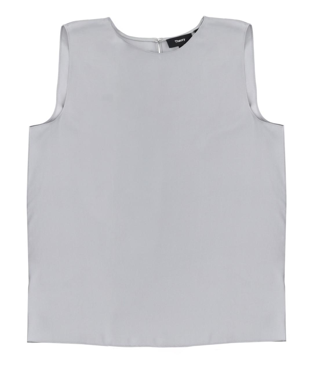 THEORY Голубая шелковая блузы, фото 1