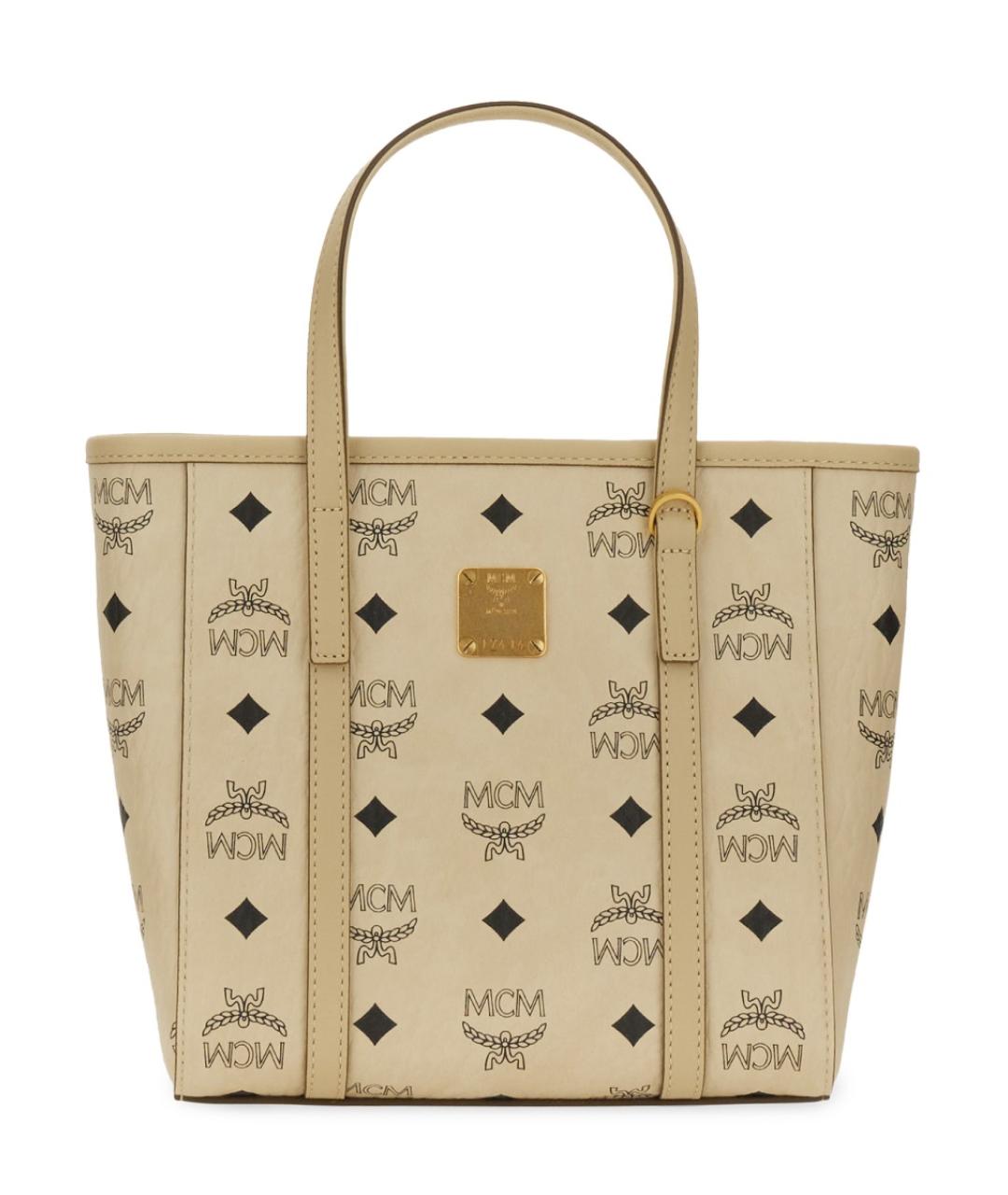 MCM Бежевая сумка тоут из искусственной кожи, фото 1