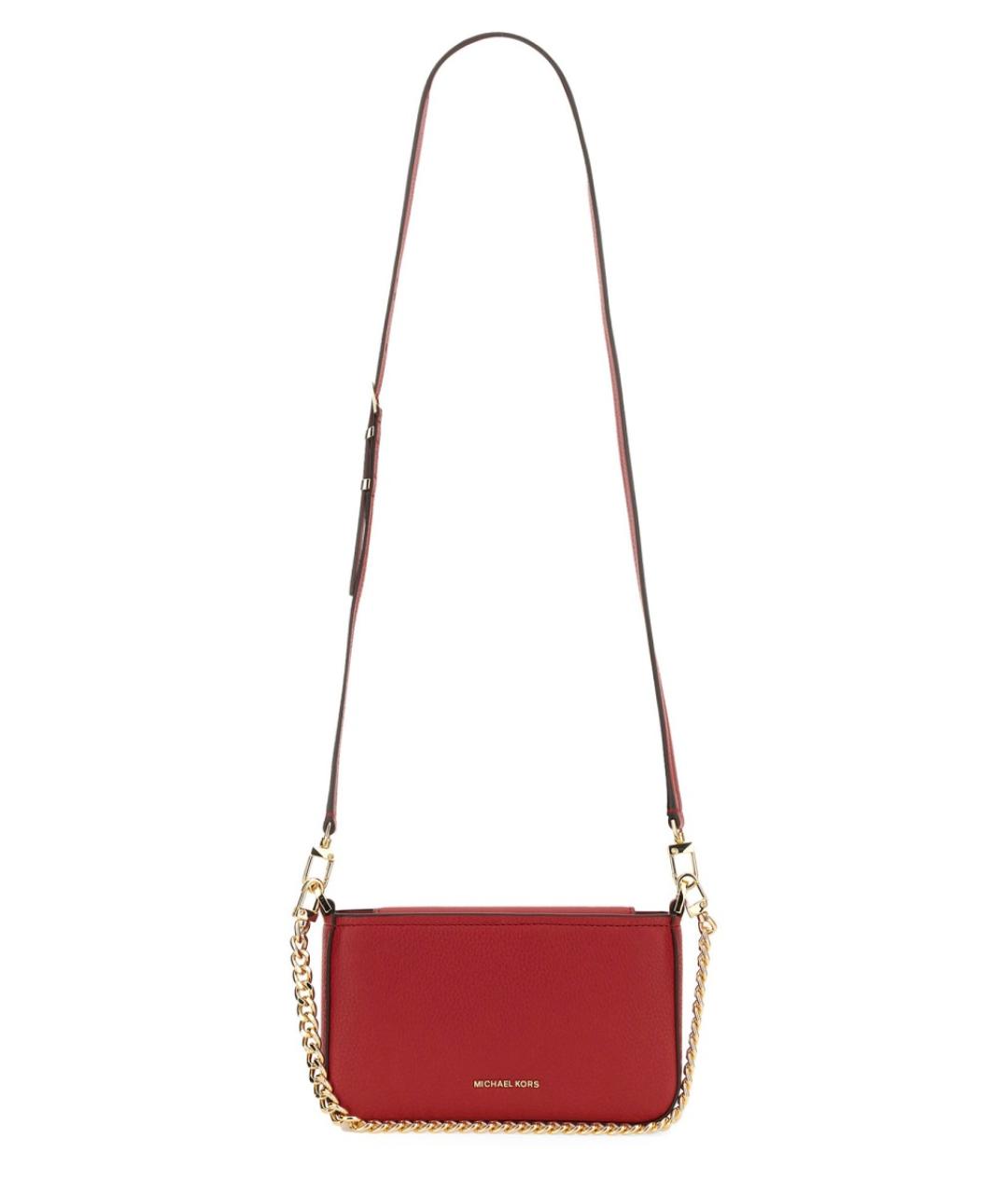 MICHAEL KORS Красная кожаная сумка через плечо, фото 3