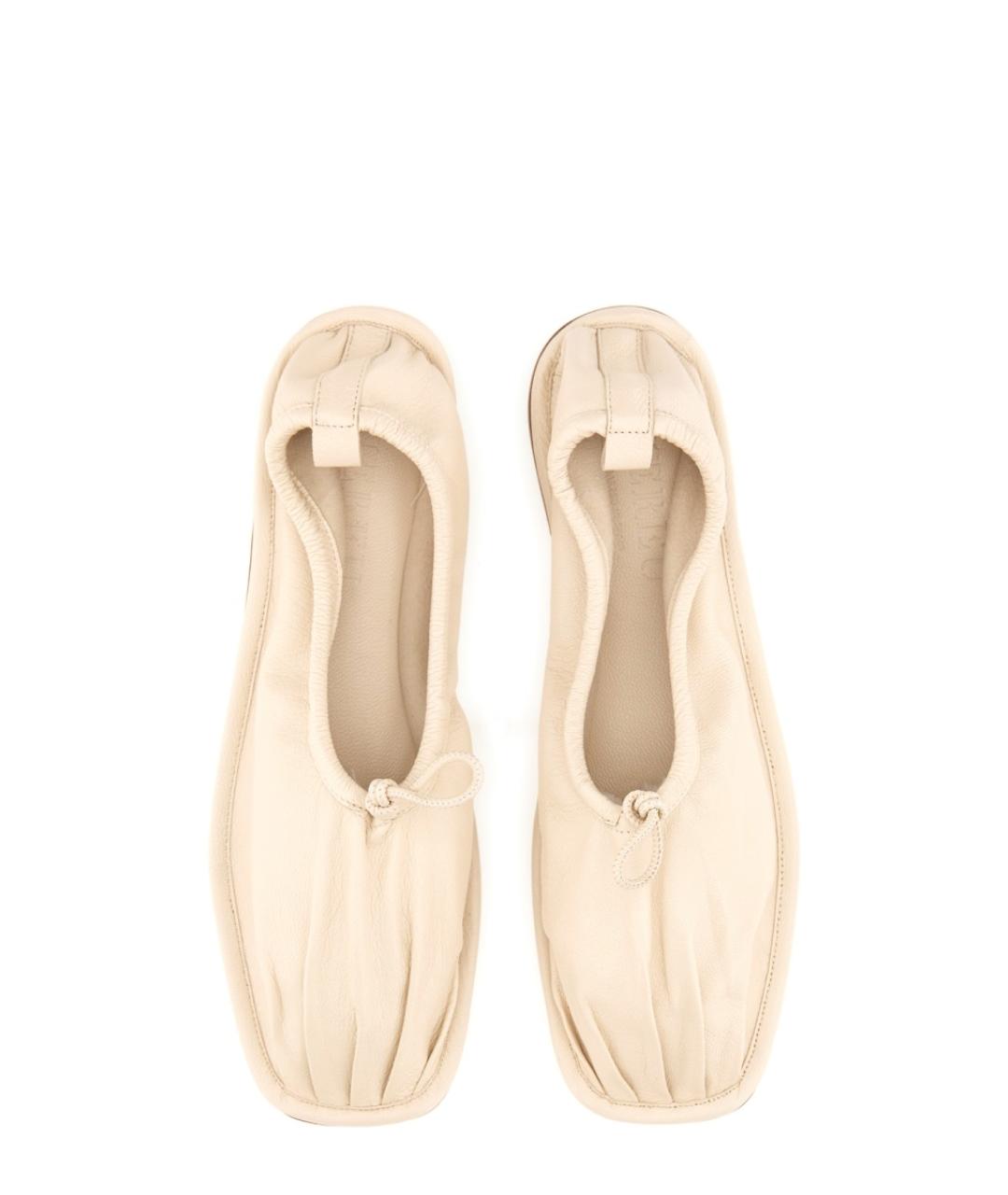 HEREU Бежевые кожаные балетки, фото 6