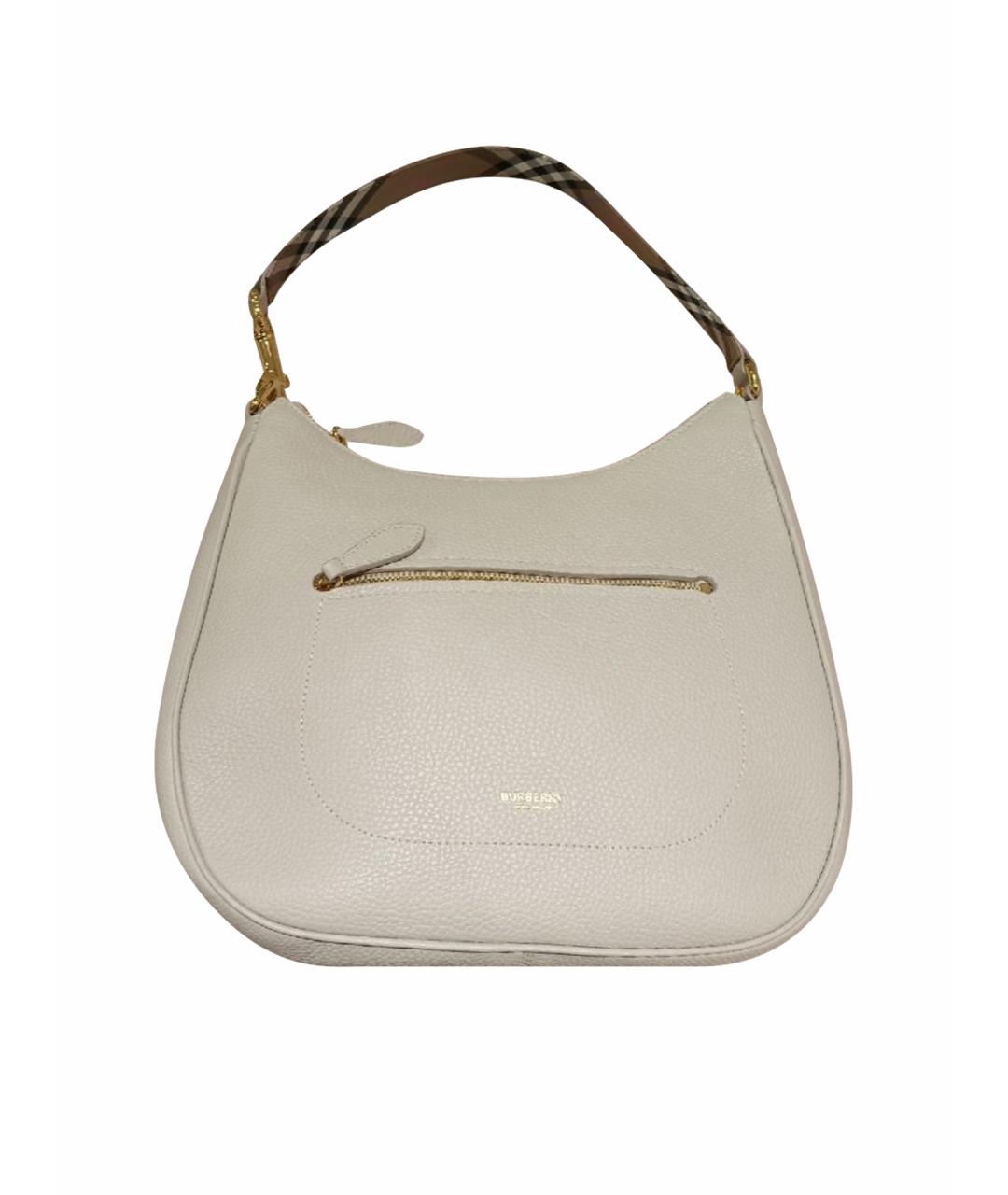 BURBERRY Бежевая кожаная сумка с короткими ручками, фото 1