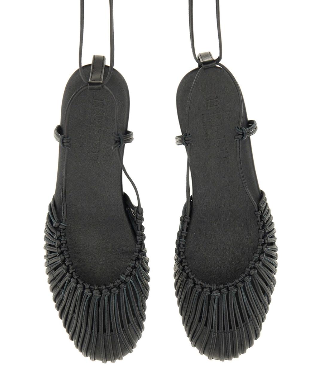 HEREU Черные кожаные балетки, фото 3