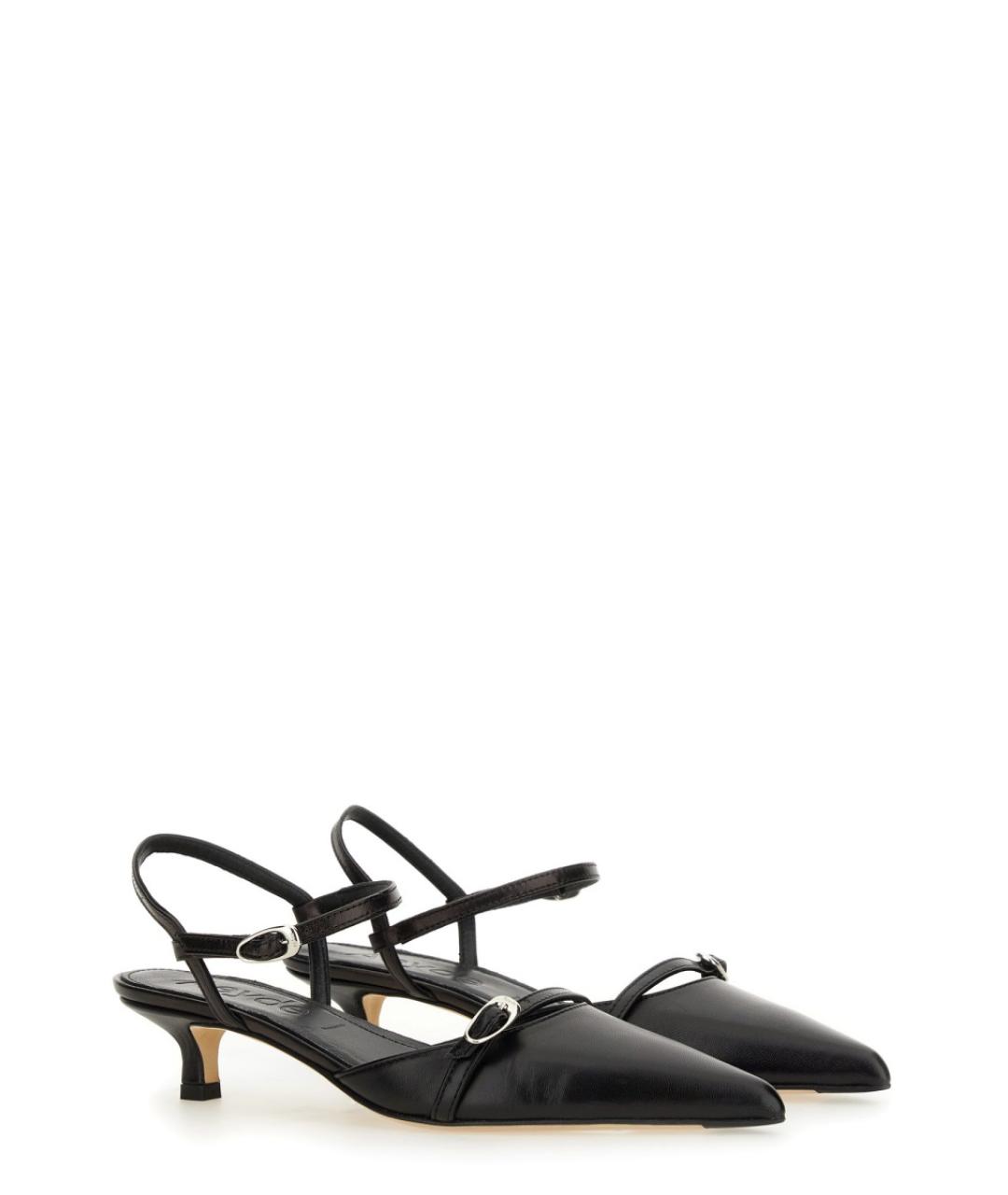 AEYDE Черные кожаные лодочки на низком каблуке, фото 2