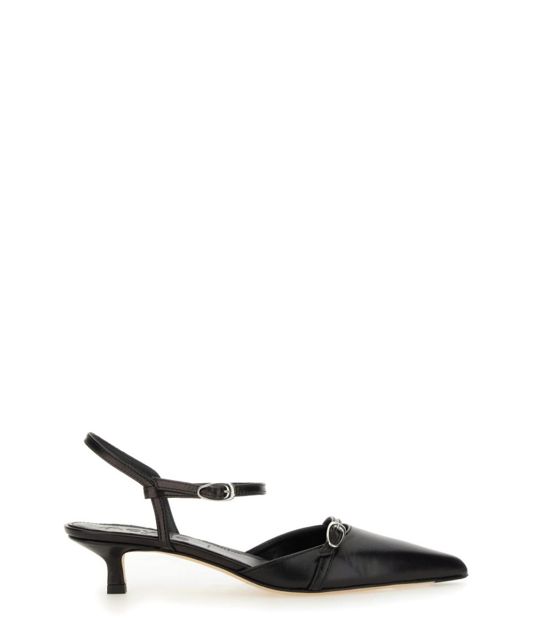 AEYDE Черные кожаные лодочки на низком каблуке, фото 1