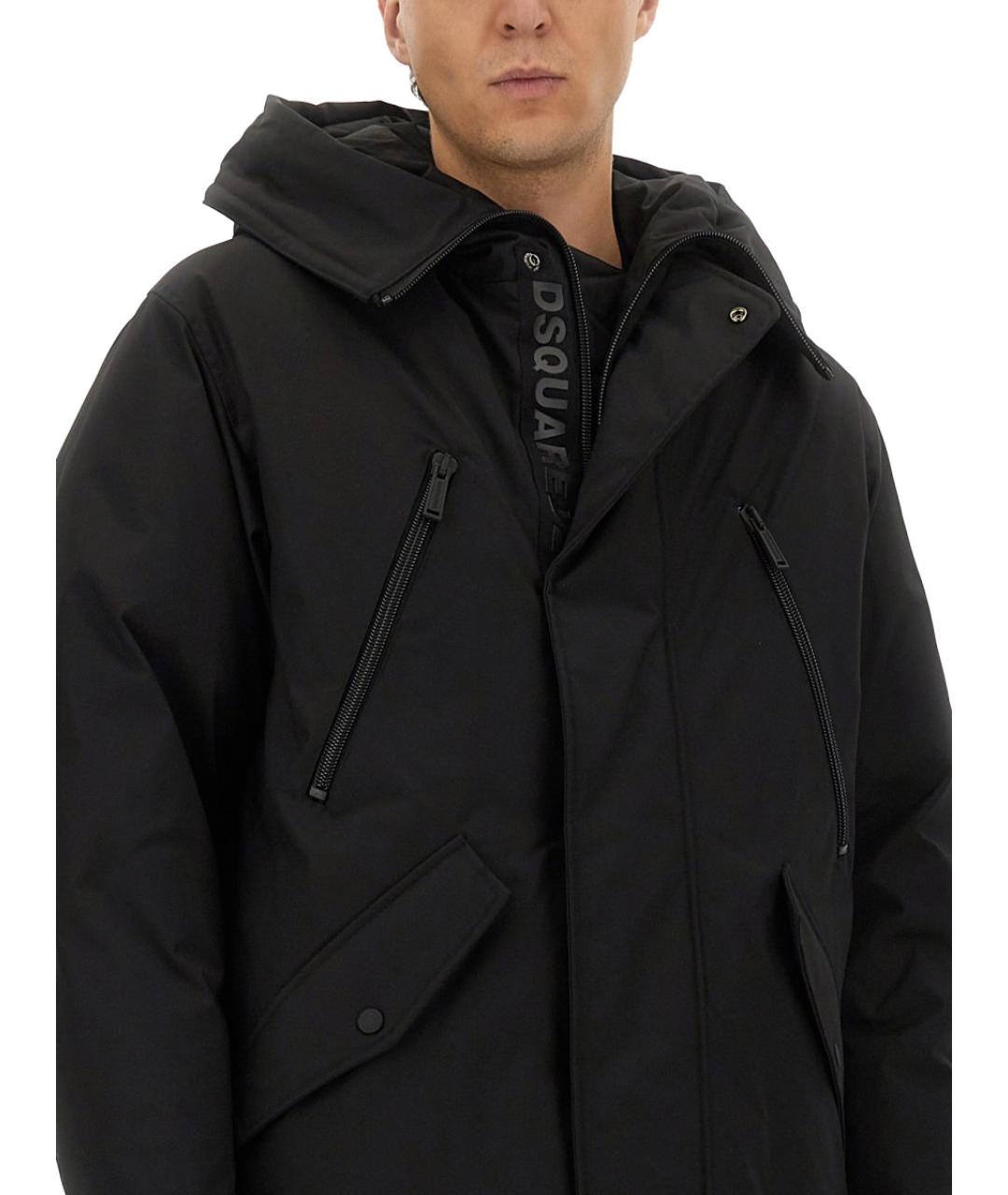 DSQUARED2 Черная полиэстеровая парка, фото 4