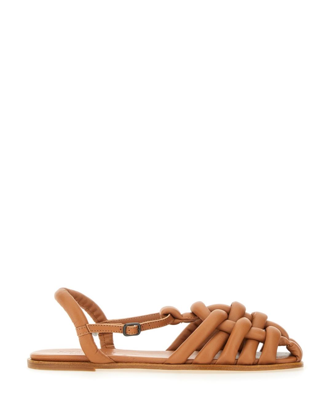 HEREU Коричневые кожаные сандалии, фото 1