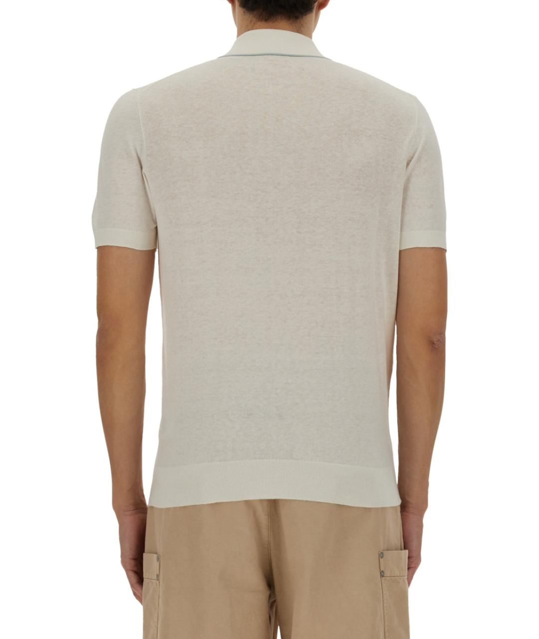 MOOSE KNUCKLES Белое хлопковое поло с коротким рукавом, фото 3