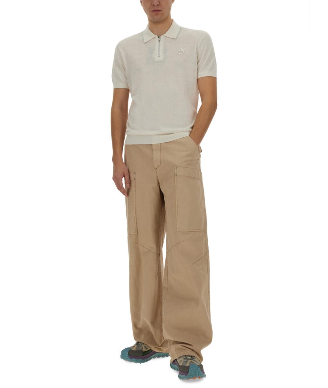 MOOSE KNUCKLES Белое хлопковое поло с коротким рукавом, фото 2