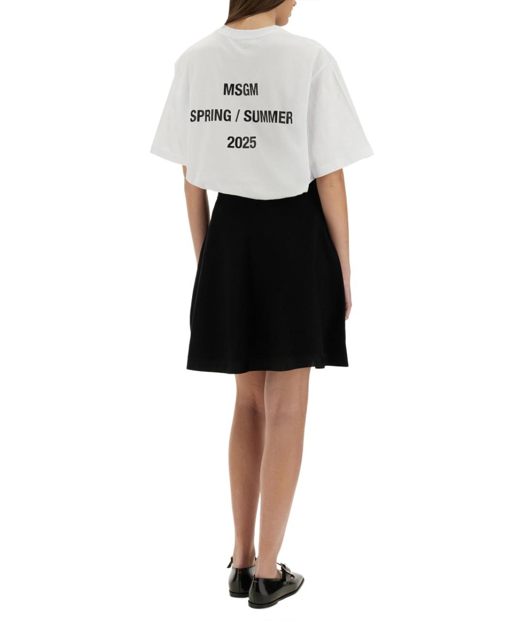 MSGM Белая хлопковая футболка, фото 2