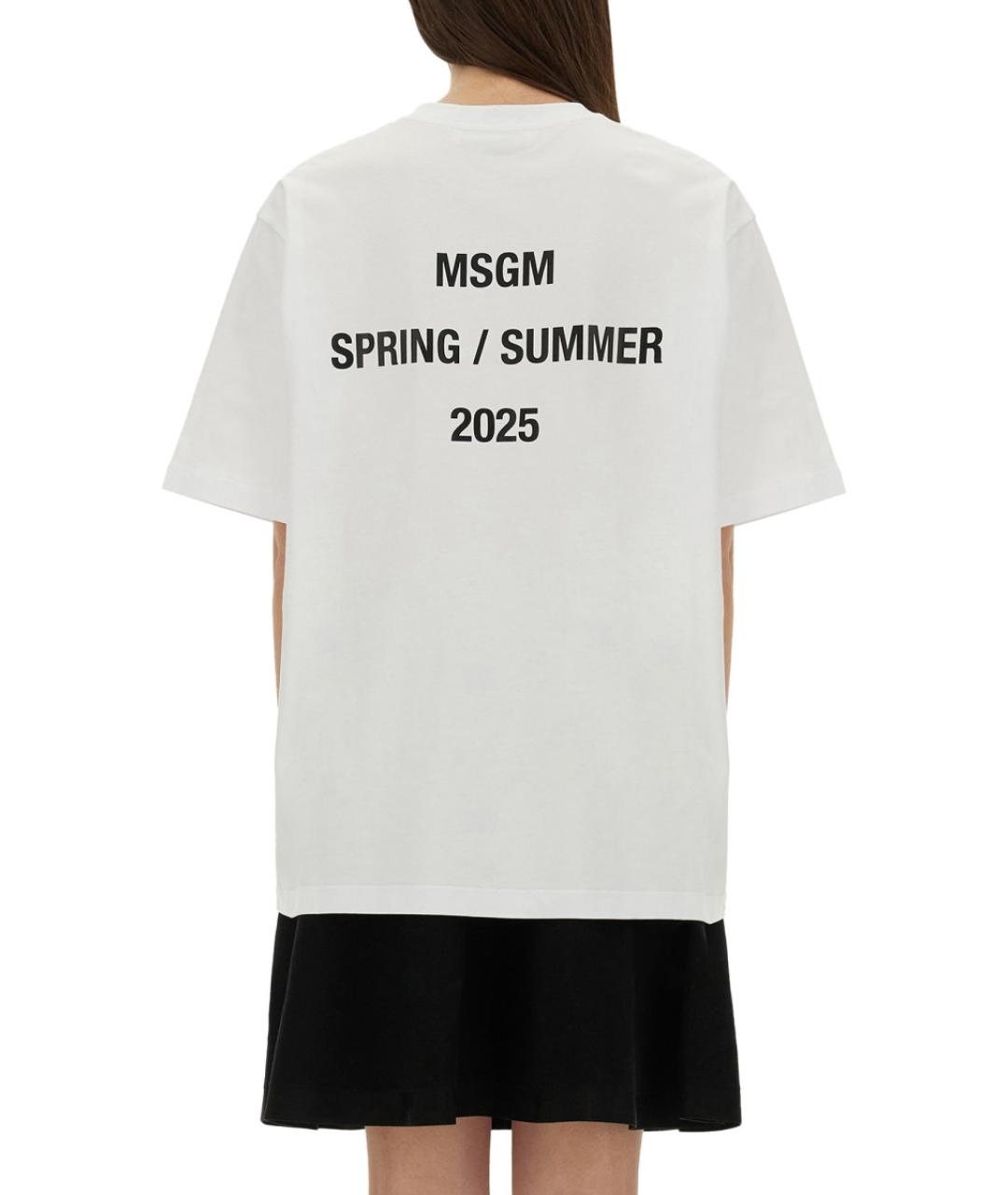 MSGM Белая хлопковая футболка, фото 3