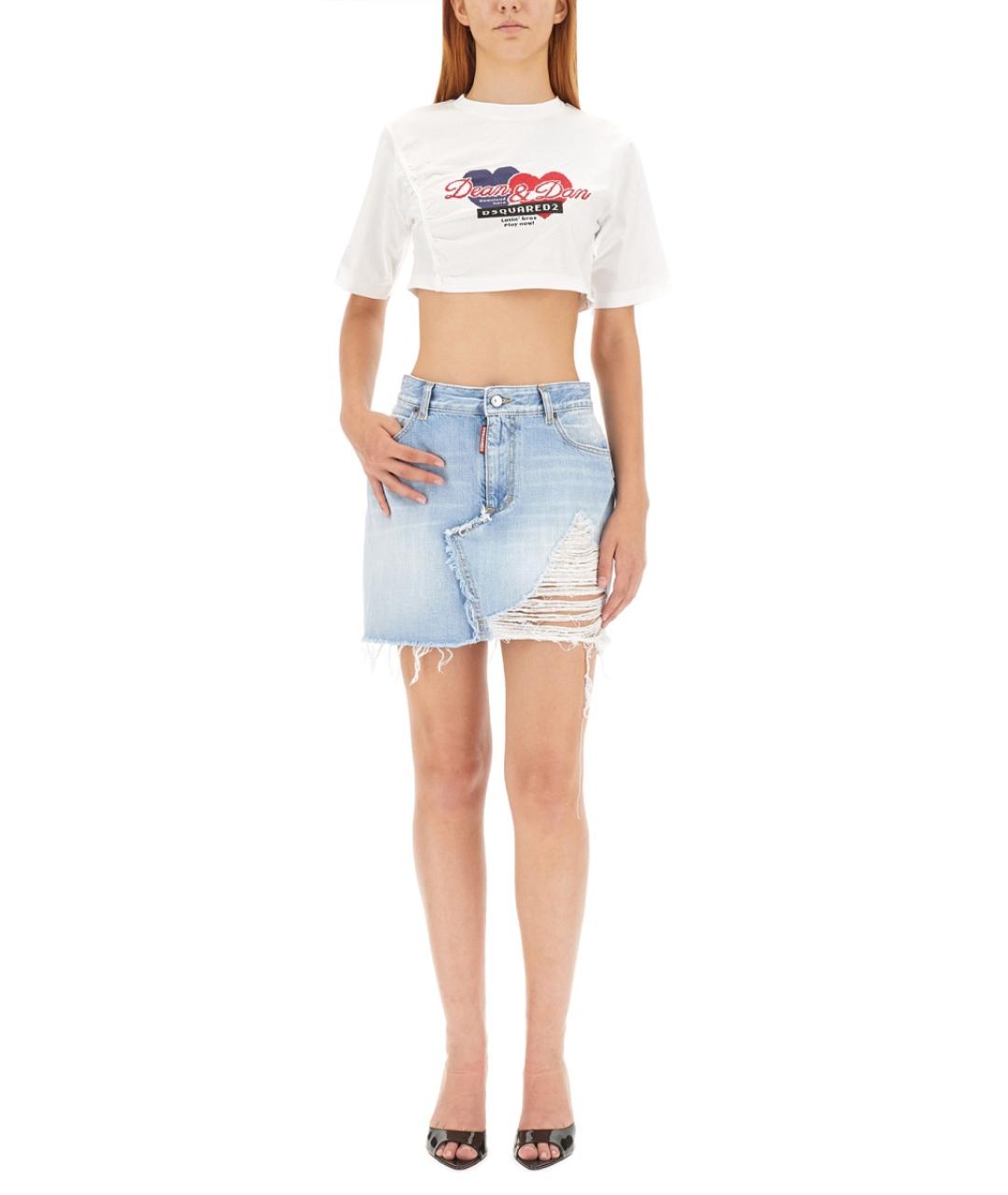 DSQUARED2 Белая хлопковая футболка, фото 3