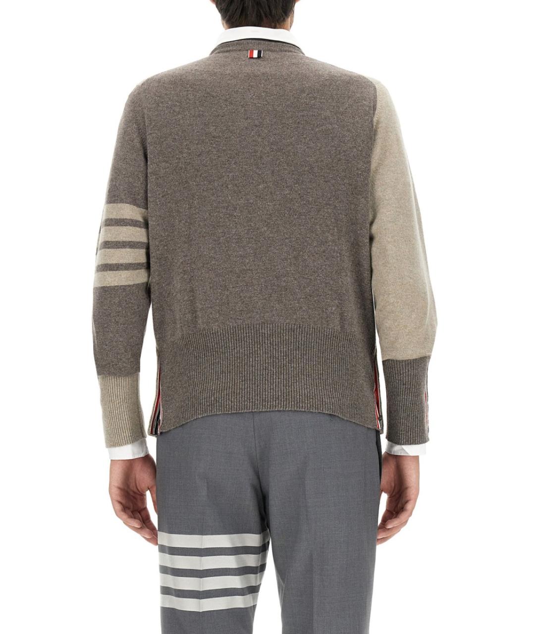THOM BROWNE Бежевый кашемировый джемпер / свитер, фото 5