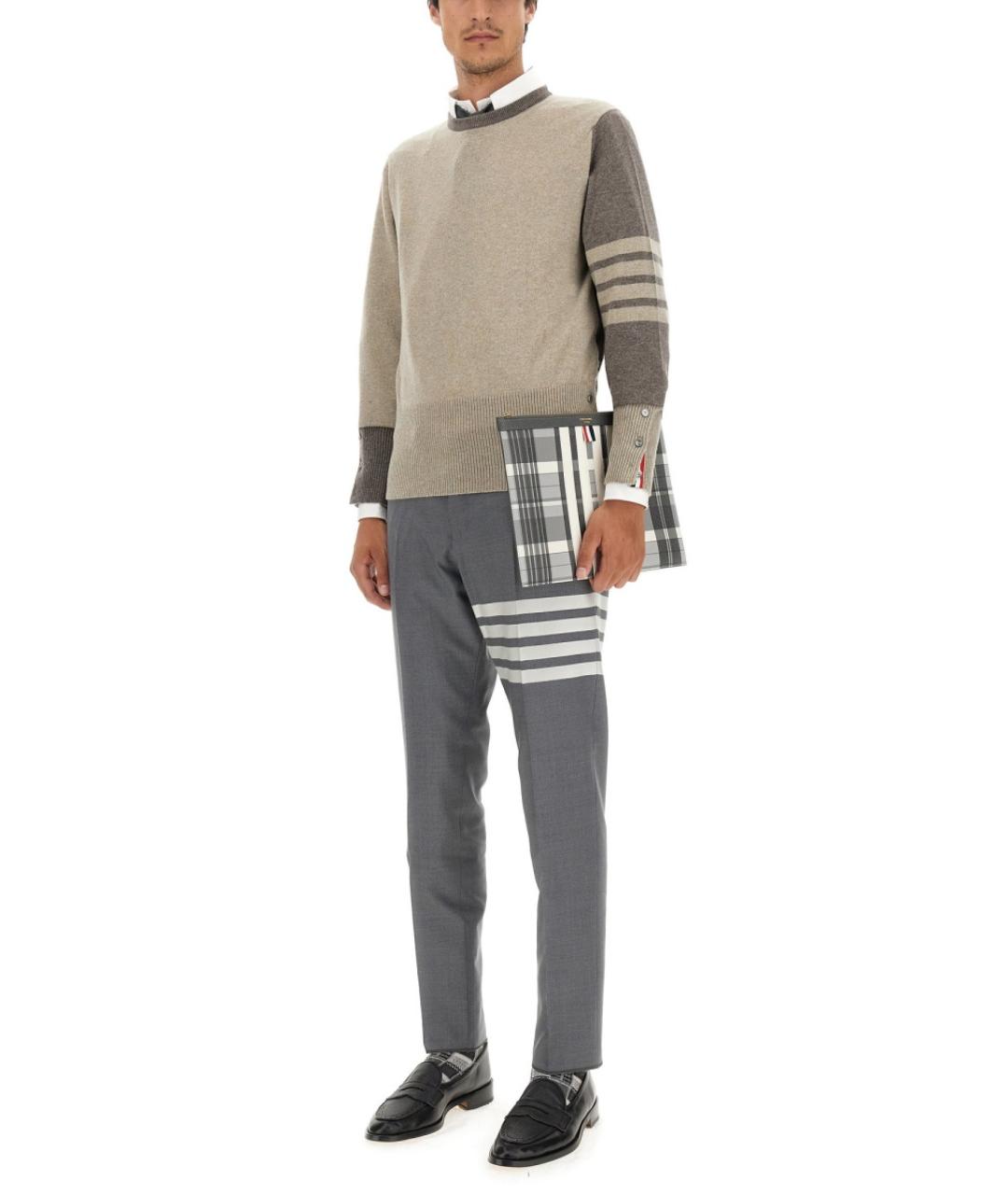 THOM BROWNE Бежевый кашемировый джемпер / свитер, фото 3