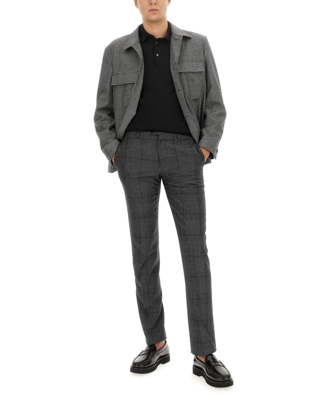 LARDINI Серая шерстяная кэжуал рубашка, фото 2