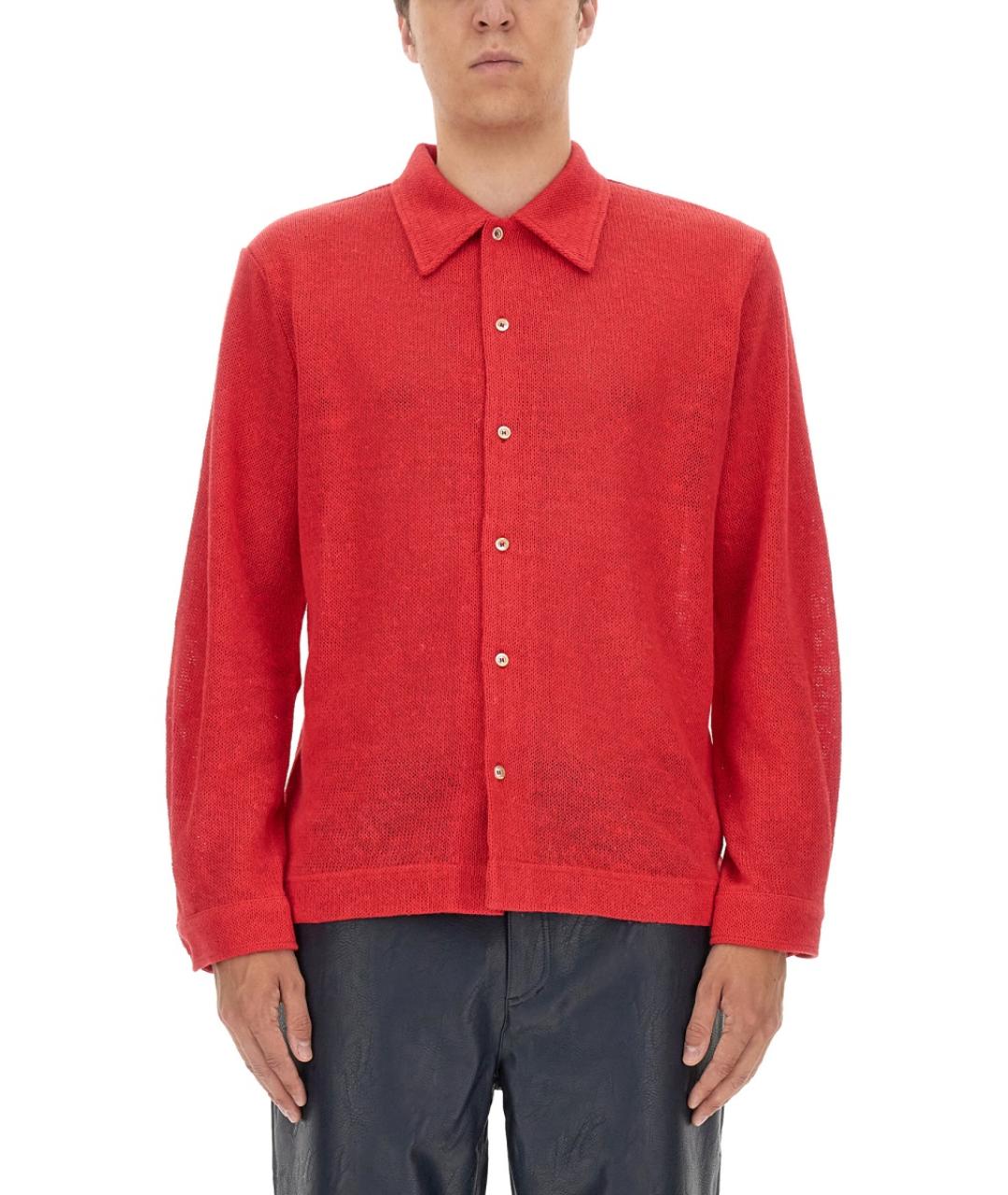 SEFR Красная льняная кэжуал рубашка, фото 5