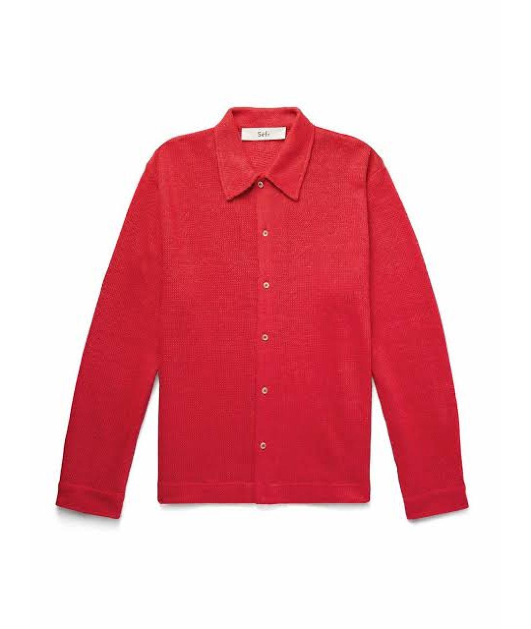 SEFR Красная льняная кэжуал рубашка, фото 1