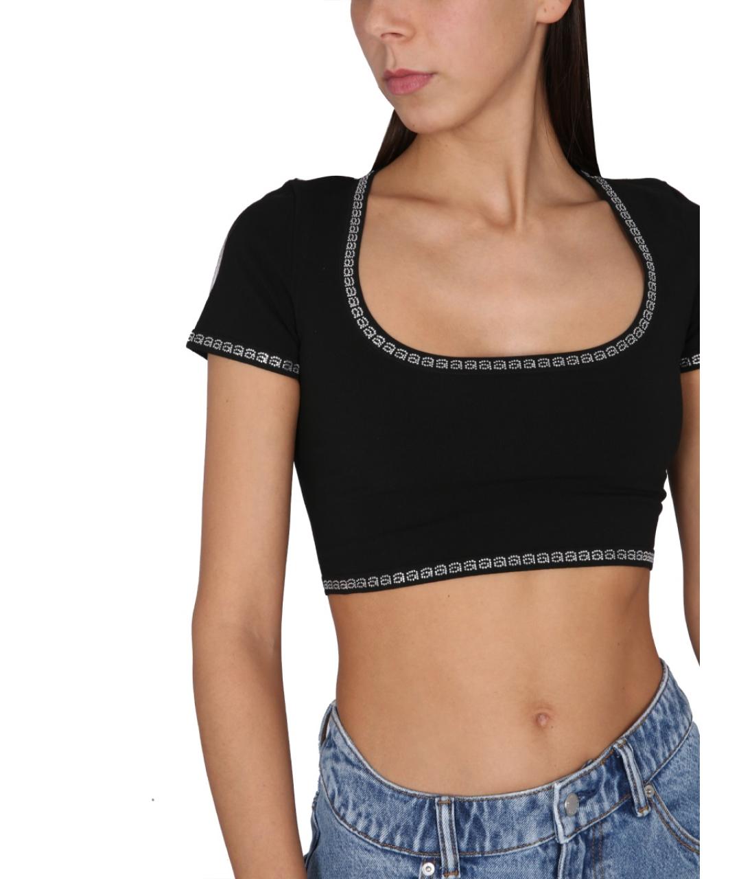 ALEXANDER WANG Черная полиамидовая футболка, фото 4