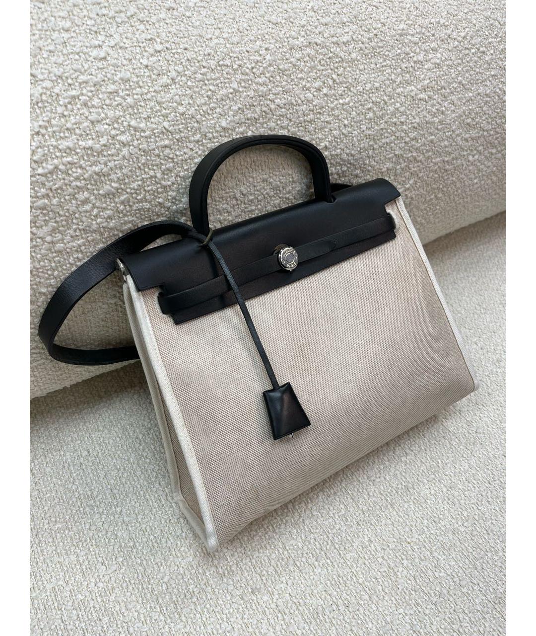 HERMES Черная тканевая сумка через плечо, фото 5