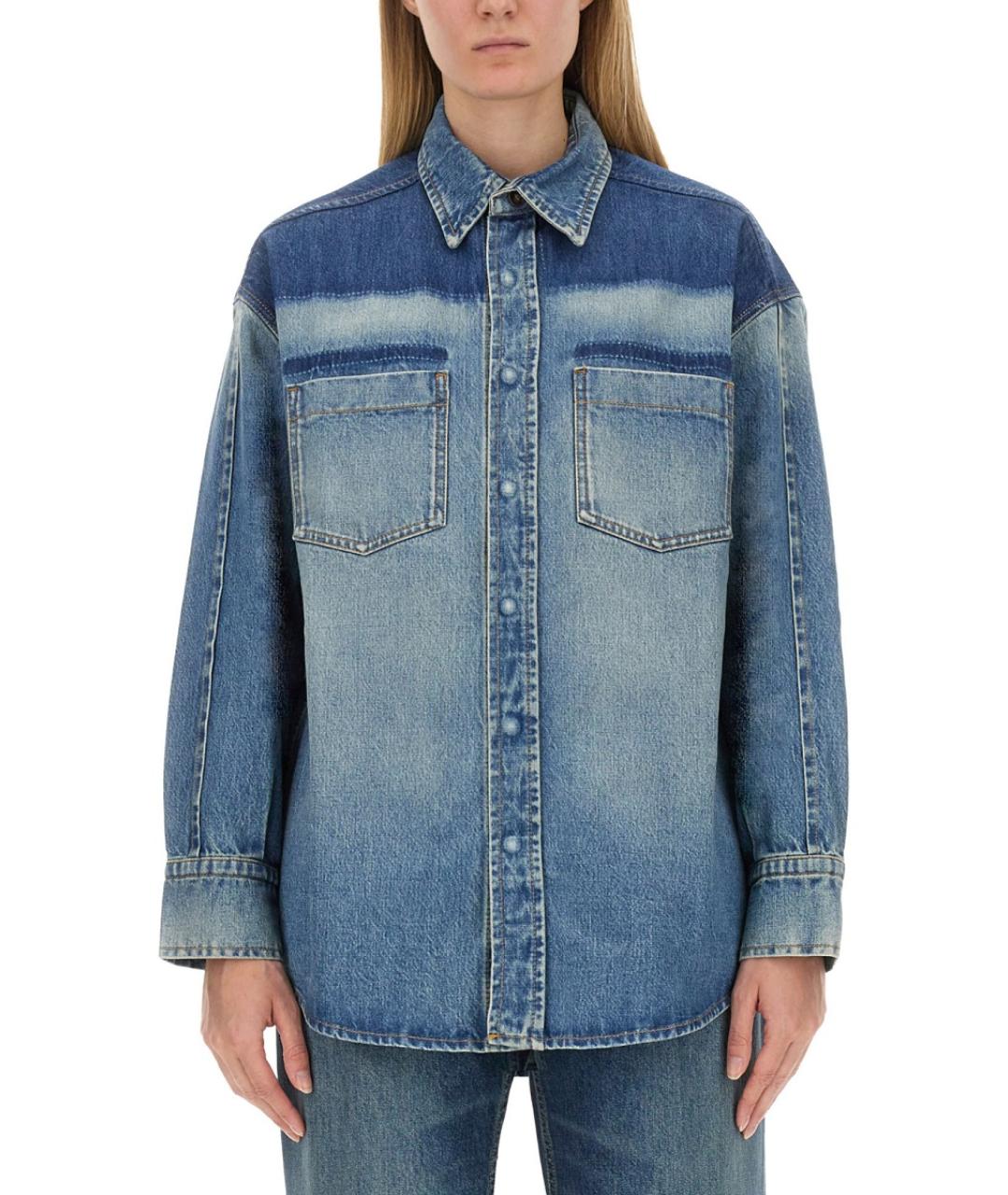 VICTORIA BECKHAM Голубая хлопковая рубашка, фото 2