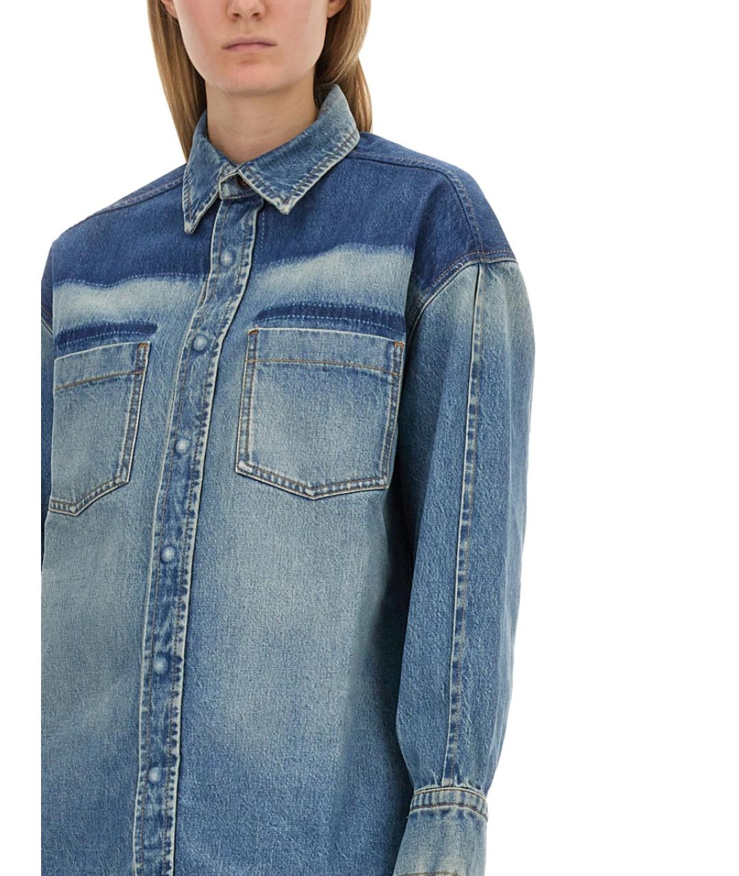 VICTORIA BECKHAM Голубая хлопковая рубашка, фото 5