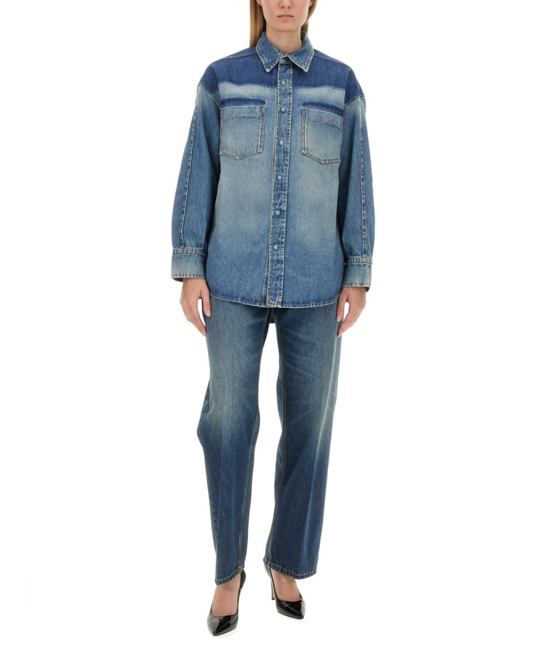 VICTORIA BECKHAM Голубая хлопковая рубашка, фото 3