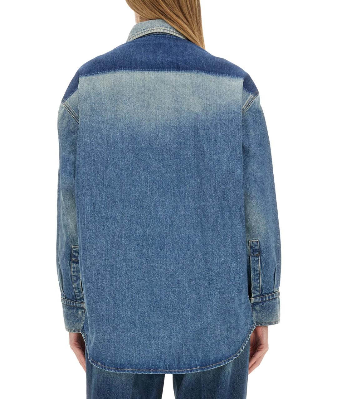 VICTORIA BECKHAM Голубая хлопковая рубашка, фото 4