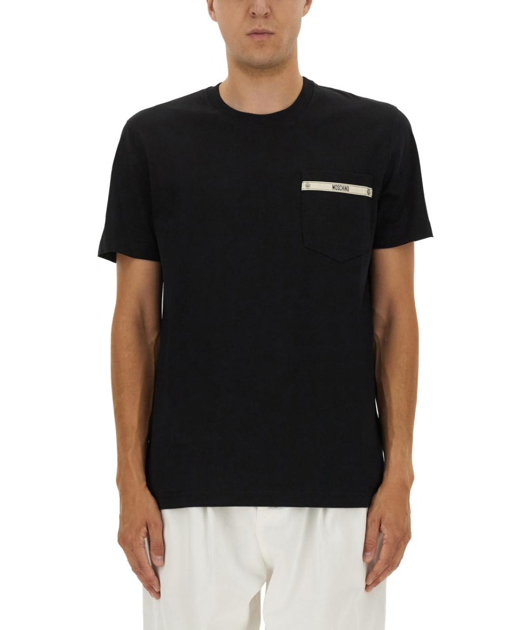 MOSCHINO Черная хлопковая футболка, фото 5