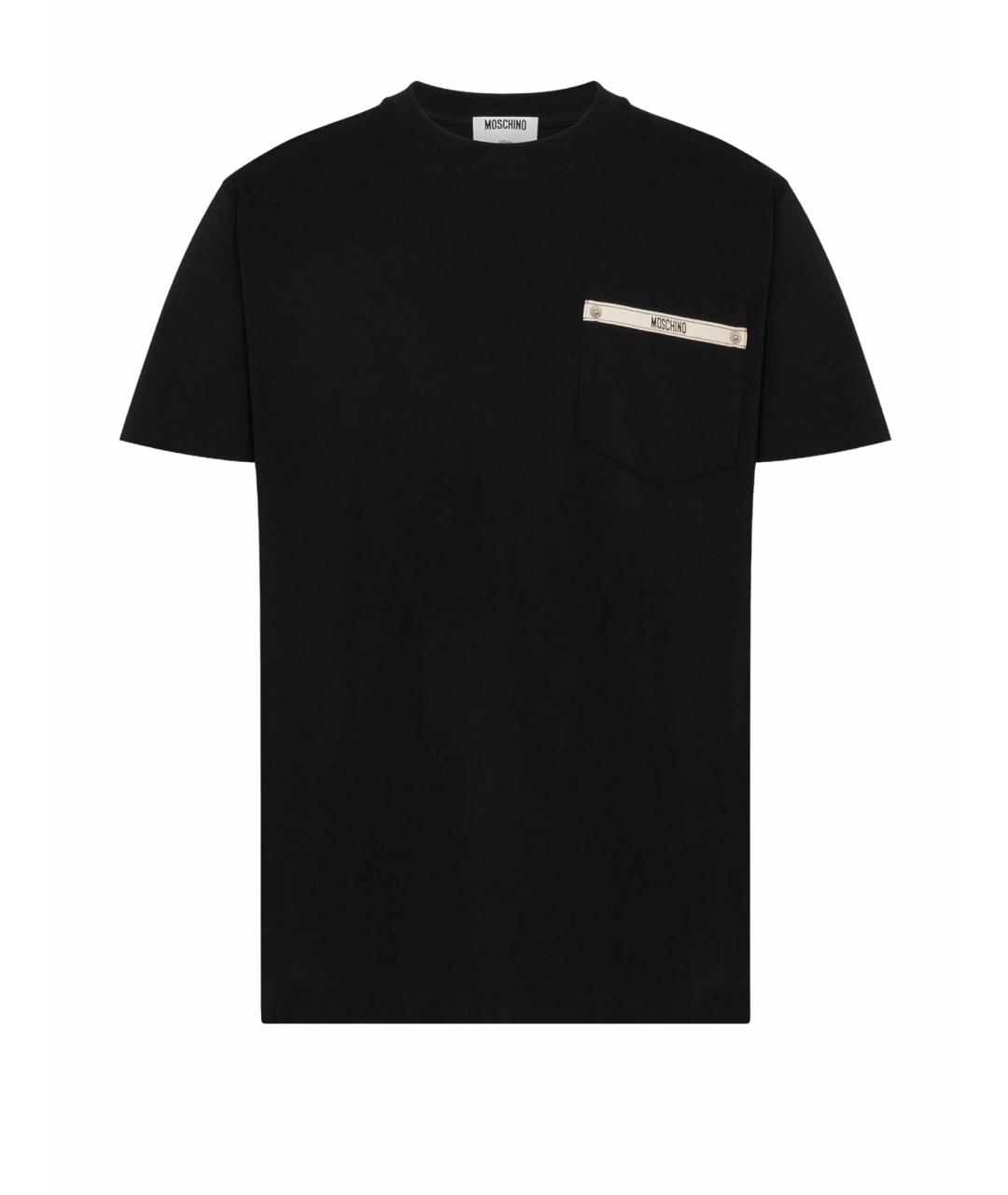 MOSCHINO Черная хлопковая футболка, фото 1