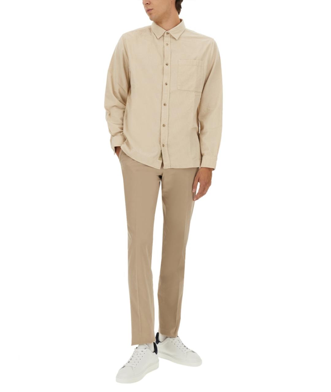 WOOLRICH Бежевая хлопковая кэжуал рубашка, фото 2