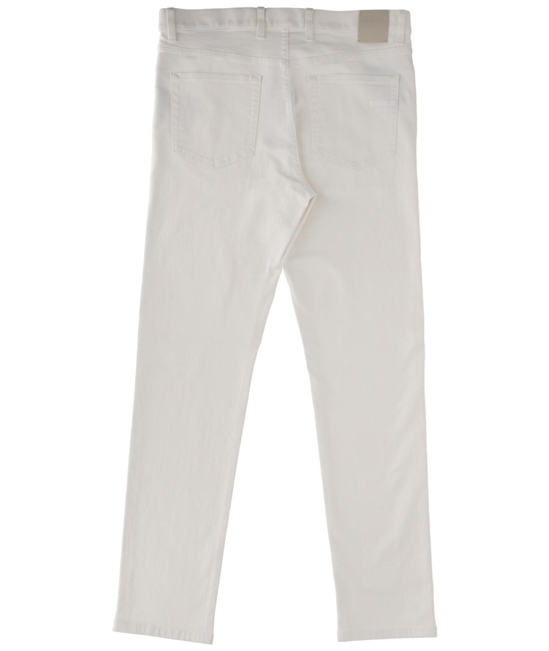 ZEGNA Белые хлопковые прямые джинсы, фото 2