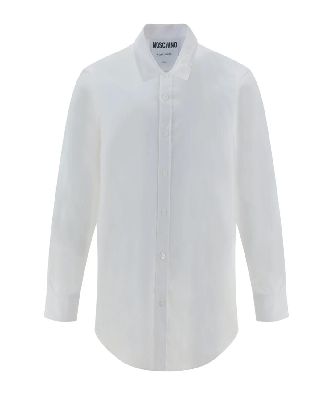 MOSCHINO Белая хлопковая кэжуал рубашка, фото 1