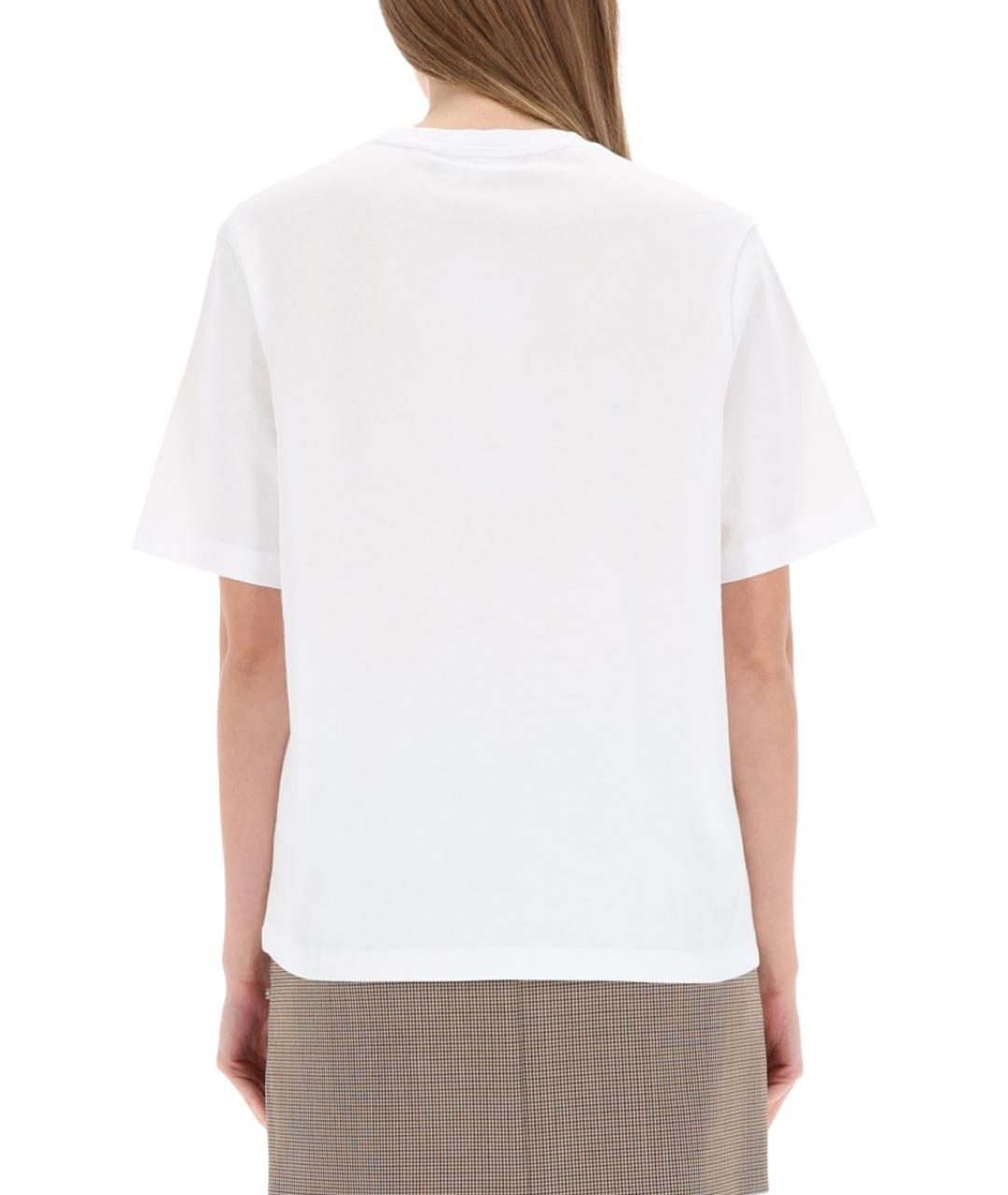 MAISON KITSUNE Белая хлопковая футболка, фото 3