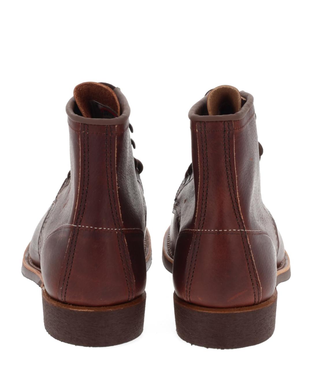 RED WING Коричневые кожаные высокие ботинки, фото 4