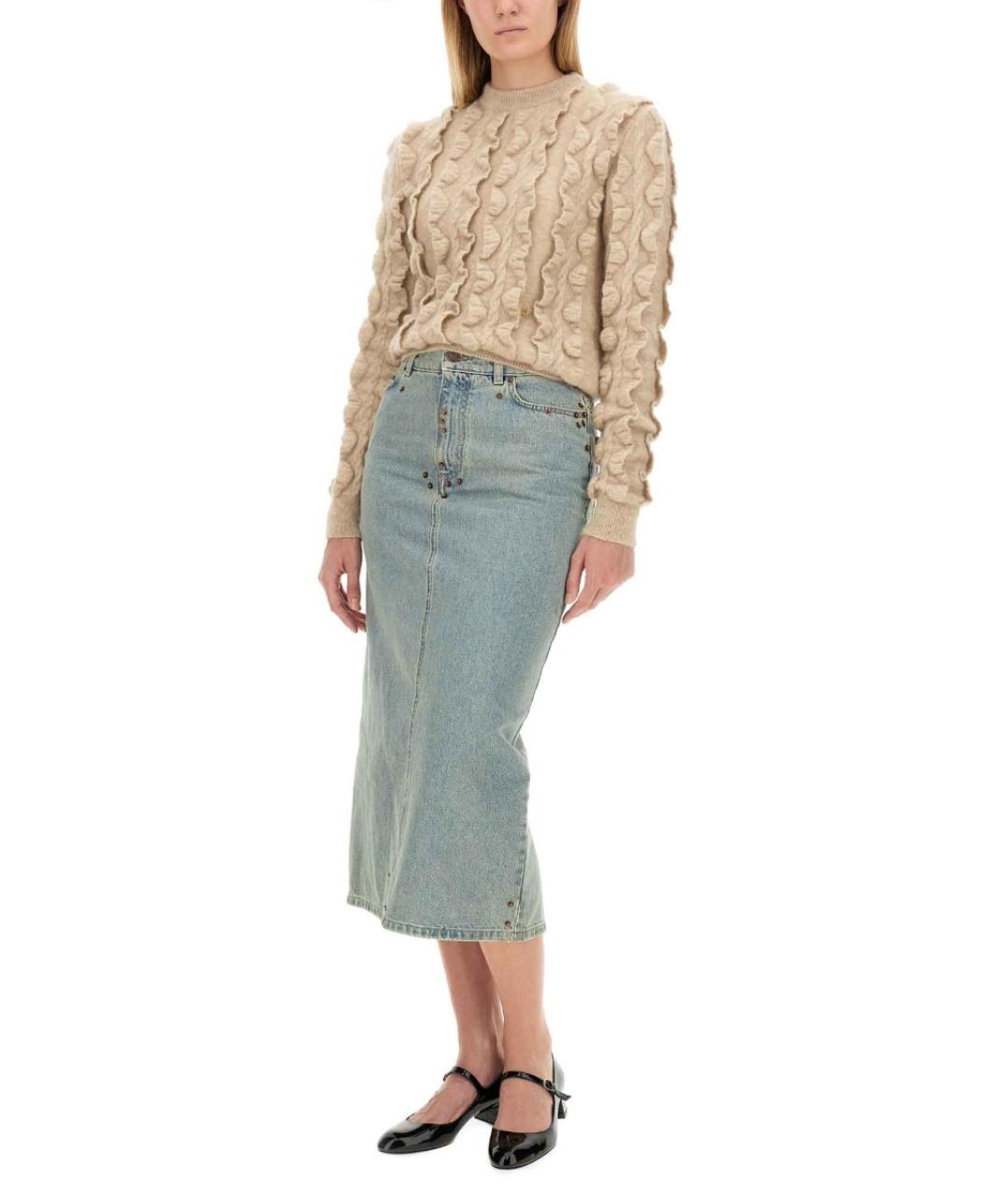 MOSCHINO Бежевый шерстяной джемпер / свитер, фото 3